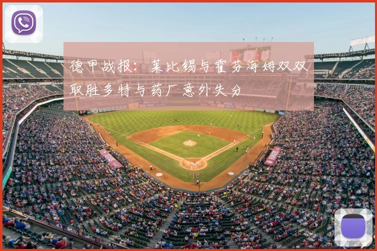德甲战报：莱比锡与霍芬海姆双双取胜多特与药厂意外失分