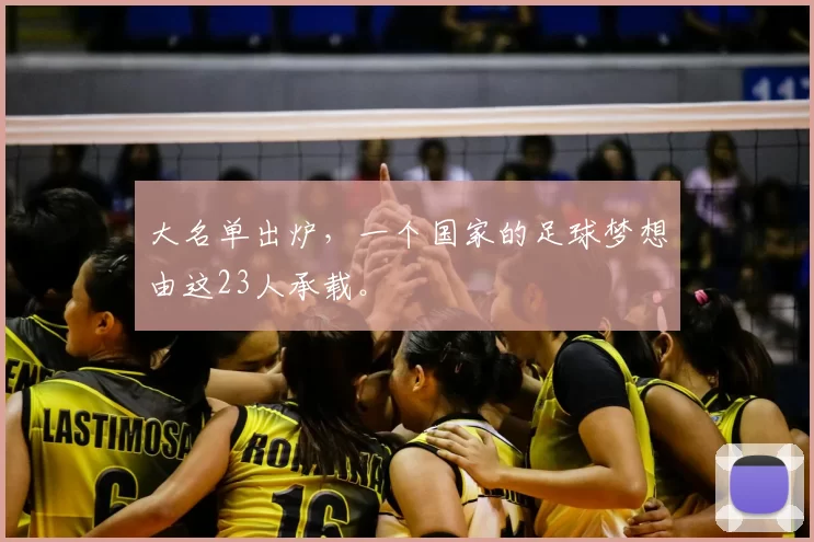 大名单出炉，一个国家的足球梦想由这23人承载。